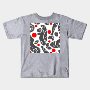 Whale Sonics Grey and Red on White Kids T-Shirt